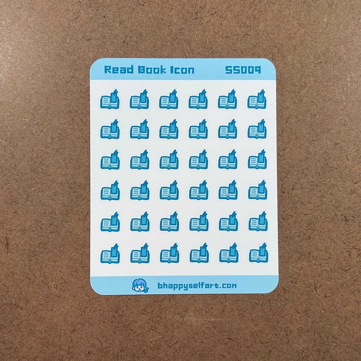 "Read Book Icon" Sticker Sheet | P020_SS009