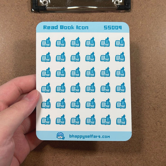 "Read Book Icon" Sticker Sheet | P020_SS009