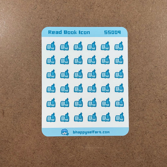 "Read Book Icon" Sticker Sheet | P020_SS009